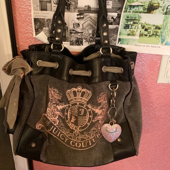 juicy couture grey and pink hand bag - Picture 2 of 4